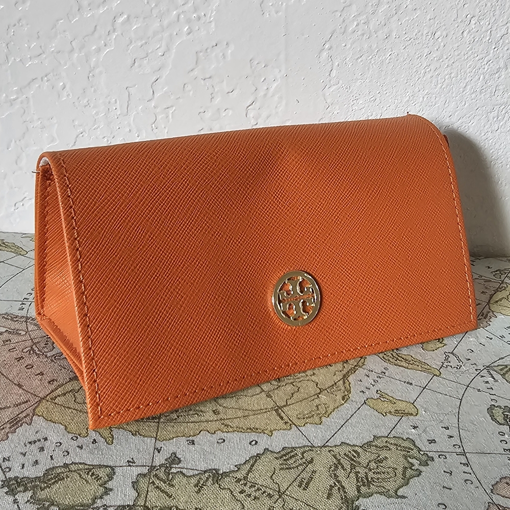 Tory Burch orange glasses case‎